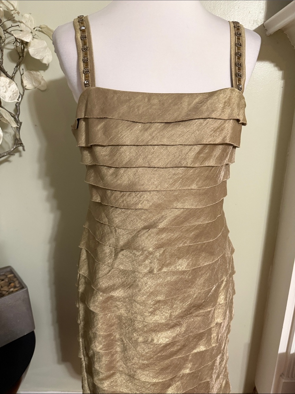 Jones New York Gold Metallic Tank Dress - Picture 2 of 4